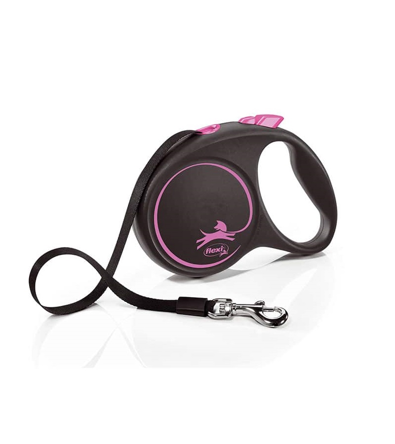 Flexi Black Design Tape Πτυσσόμενος Οδηγός Ιμάντας Large 5m