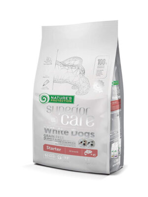 Nature's Protection Superior Care White Dogs Starter Salmon Ξηρά Τροφή Λευκών Σκύλων Σολομό 1.5kg