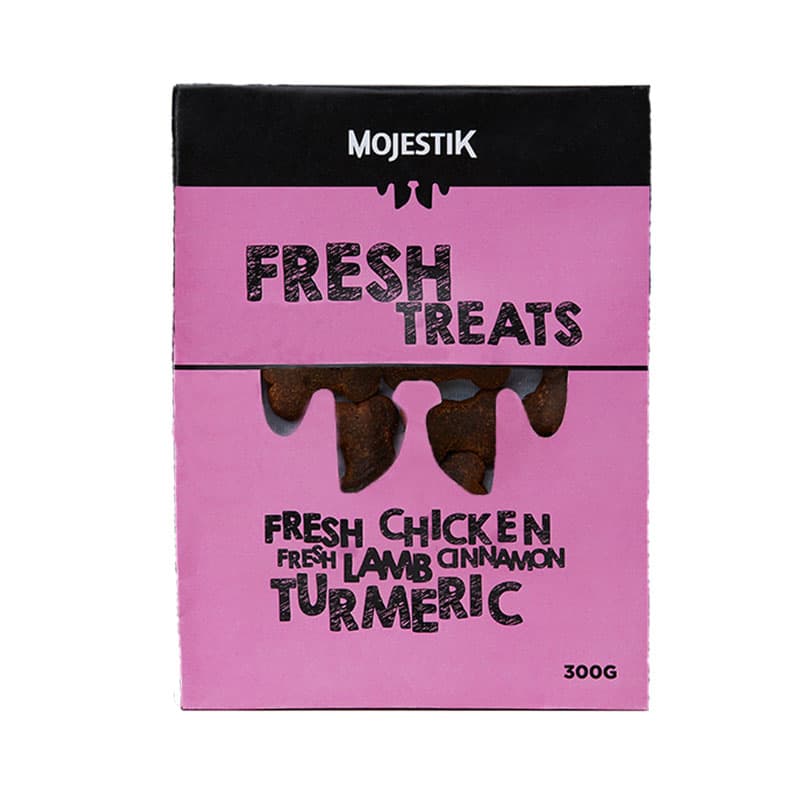 Mojestik Fresh Treats Λιχουδιά Σκύλου Φρέσκο Κοτόπουλο, Αρνί & Κανέλα 300gr