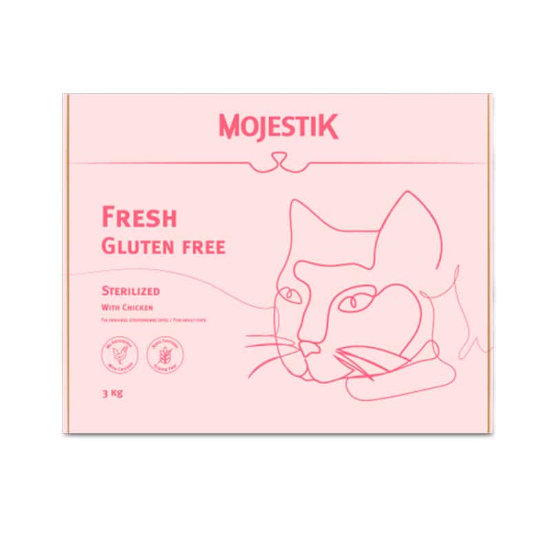 Mojestik Fresh Sterilized Gluten Free Ξηρά Τροφή Γάτας Ενήλικες Στειρωμένες Κοτόπουλο 3kg