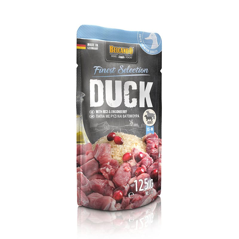 Belcando Pouch Duck Υγρή Τροφή Σκύλων Πάπια, Ρύζι & Βατόμουρα