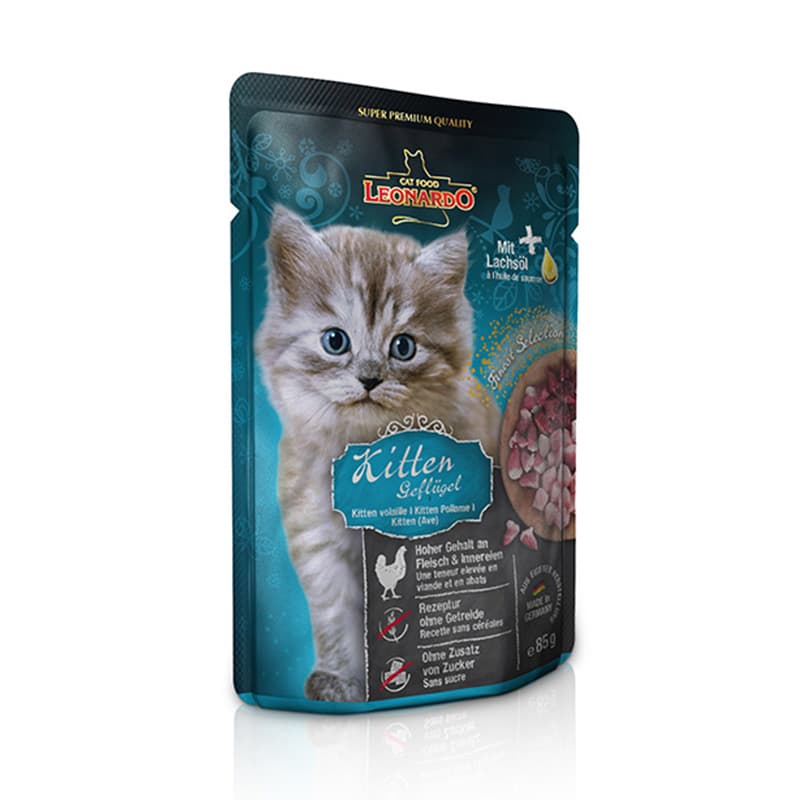 Leonardo Finest Selection Pouches Kitten Υγρή Τροφή Γάτες Πουλερικά