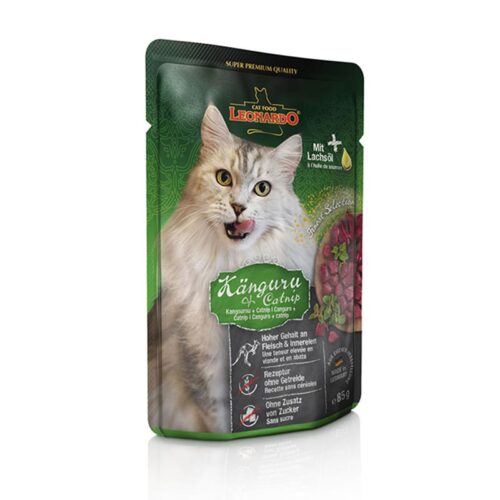 Leonardo Finest Selection Pouches Υγρή Τροφή Γάτες Καγκουρό & Catnip