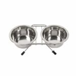 Duvo Dinner Set Βάση Με Δύο Inox Μπολ Σκύλου & Γάτας