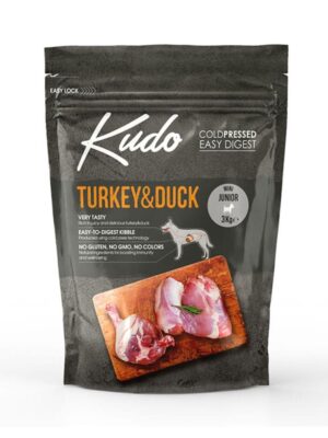 Kudo Turkey & Duck Junior Mini Ξηρά Τροφή Σκύλων Γαλοπούλα & Πάπια