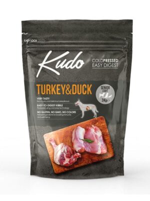 Kudo Turkey & Duck Senior & Light All Breeds Ξηρά Τροφή Σκύλων Γαλοπούλα & Πάπια