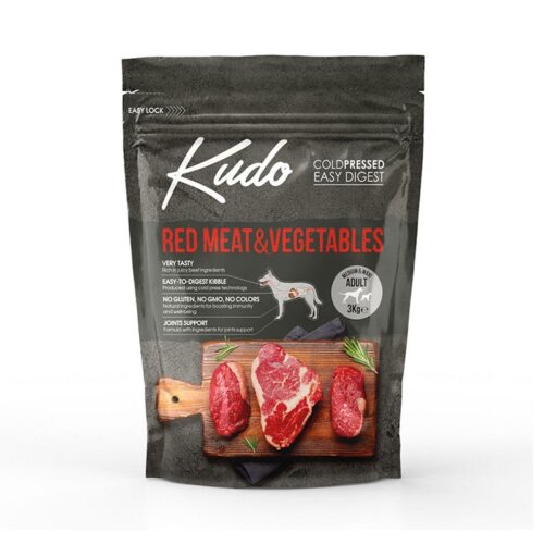 Kudo Red Meat & Vegetables Adult Medium & Maxi Ξηρά Τροφή Σκύλων Μοσχάρι