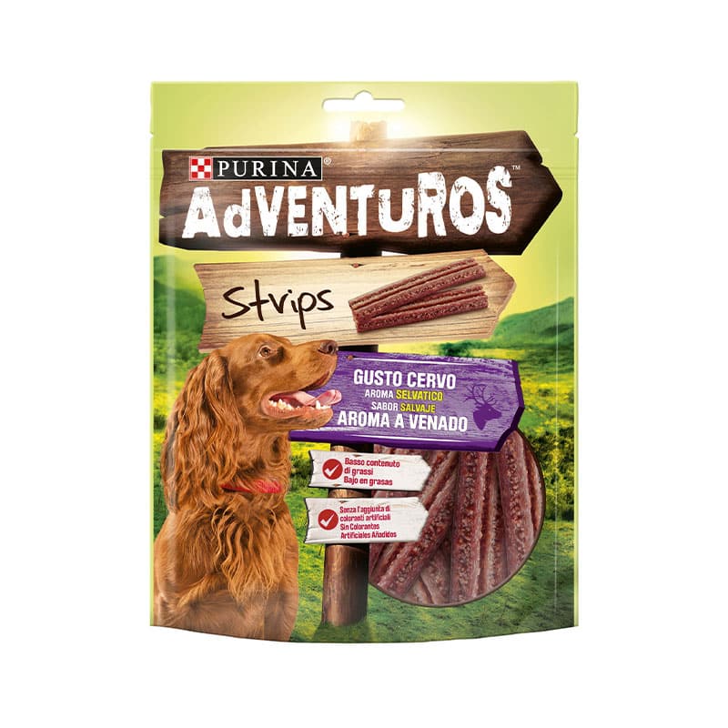 Purina Adventuros Strips Λιχουδιά Σκύλου Ελάφι 90gr