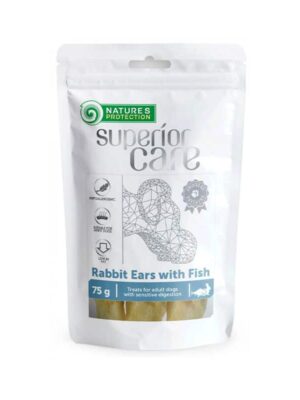 Nature's Protection Superior Care White Dogs Dried Rabbit Ears & Fish Λιχουδιά Σκύλου Κουνέλι 75gr