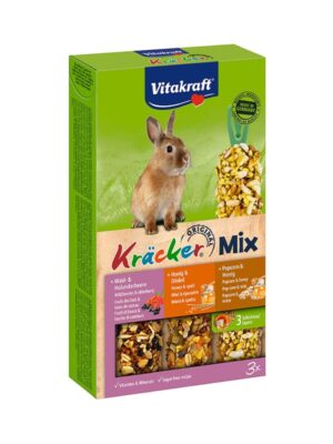 Vitakraft Kracker Trio Mix Λιχουδιά Με Μέλι, Φρούτα & Ποπκόρν Για Κουνέλι 3τμχ