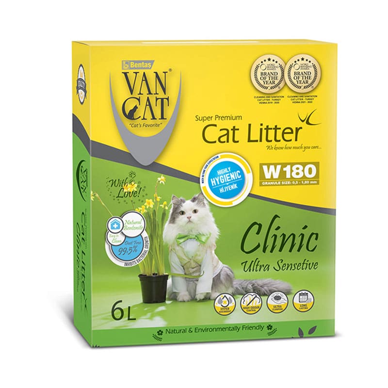 Van Cat Clinic Ultra Sensitive Antibacterial Άμμος Γάτας Χωρίς Άρωμα 6Lt