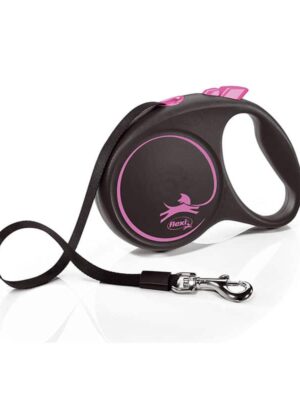 Flexi Black Design Tape Πτυσσόμενος Οδηγός Ιμάντας Large 5m