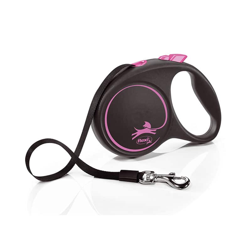 Flexi Black Design Tape Πτυσσόμενος Οδηγός Ιμάντας Large 5m