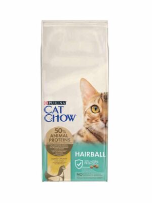 Purina Cat Chow Hairball Control Ξηρά Τροφή Γάτας Mακρίτριχες Κοτόπουλο 15kg