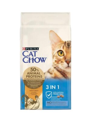 Purina Cat Chow Feline 3 In 1 Ξηρά Τροφή Γάτας 3 σε 1 Γαλοπούλα 15kg