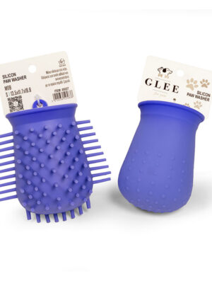 Glee Silicon Paw Washer Καθαριστικό Για Πατούσες & Βούρτσα Σιλικόνης Μωβ